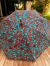 Load image into Gallery viewer, Block damaging UV sun rays and light rain with this stunning japarra umbrella. A 100% cotton parasol. Save your skin and protect your investment in skincare by blocking the sun's damaging UV rays, carry this lightweight japarra umbrella everywhere.